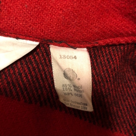 Woolrich red black Buffalo check wool blend coat - Picture 4 of 7